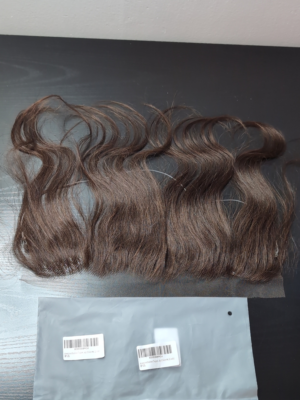 12 In Dark Brown #4 2x13 Full Lace Base Human Hair Frontal Hairline Topper